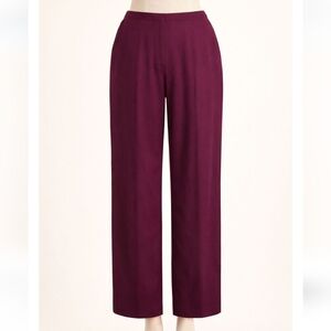 Eileen Fisher Wide-Leg Tapered Pants – Silk & Wool Blend – Small